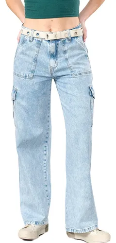 Pantalones Cagados De Jeans Mujer