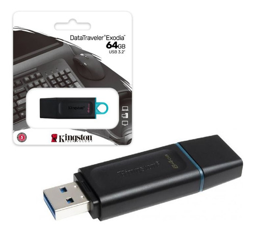 Pendrive 64gb Kingston Datatraveler Exodia Usb 3.2