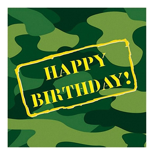 Servilletas Happy Birthday Diseño Militar