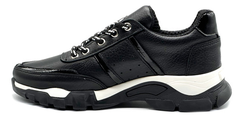 Zapatilla Cuero Casual Urbana Vestir Mujer