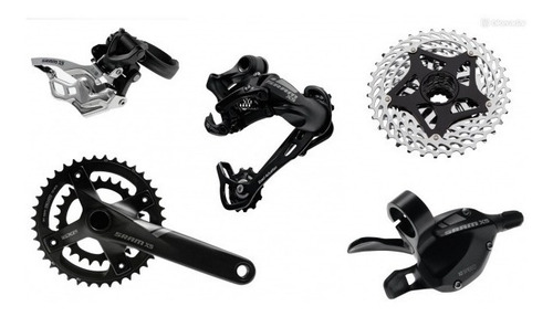 Grupo Completo Transmision Sram X5 2x10 Cassette Original