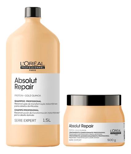 Kit Loréal Absolut Repair Shampoo 1500ml E Mascara 500g