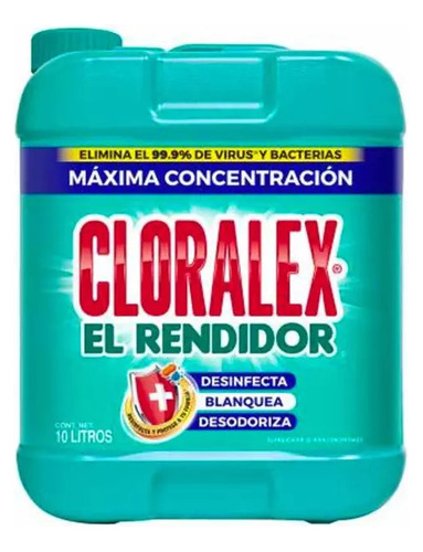 Blanqueador Líquido Desinfectante Cloralex® El Rendidor 10 L