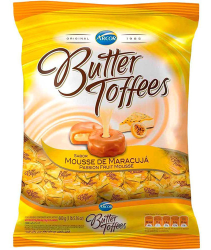 Bala Butter Toffees Recheio Mousse De Maracujá