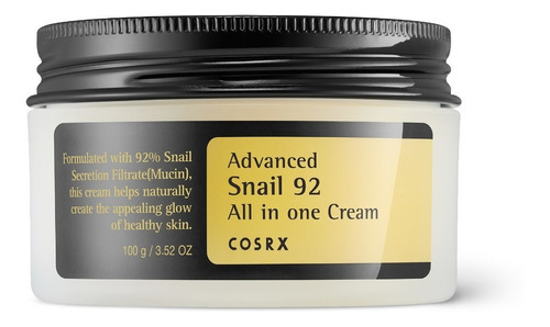 Advanced Snail 92 Cosrx 100g Crema Hidratación