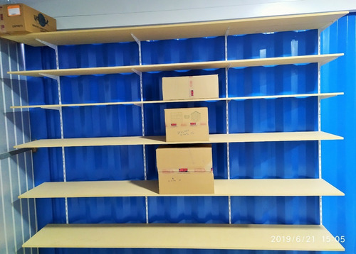 Imagem 2 de 2 de 8 Trilho Duplo 2 Mt Para Pratel De Lojas + 20 Suportes 34 Cm