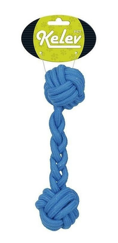 Imagem 1 de 2 de Brinquedo Jambo Mordedor Corda Osso Azul Kelev