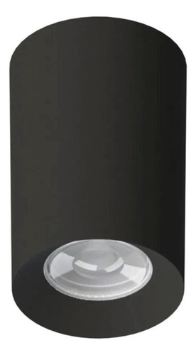 Conjunto 2 Plafon Tower Redondo Recuado + Lâmpada Mr16 4,8w Estrutura Preto 110v/220v