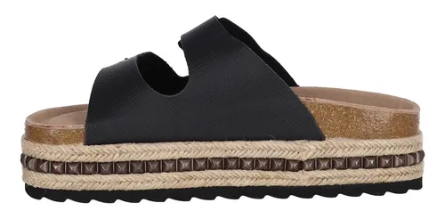 Sandalia Bamers Kend Yute Hight Studs Mujer Negro Cuotas sin inter s