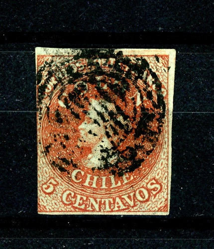 Sellos Postales De Chile. Primera Emisión, N° 1, Año 1853.