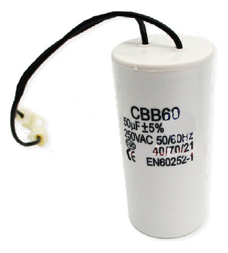 Capacitor 50uf 250vac Lavadora Electrolux - Mabe- Whirlpool