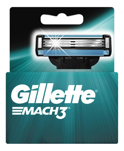 Packx4 Cartuchos Para Afeitar Gillette Mach3 2 Unidades