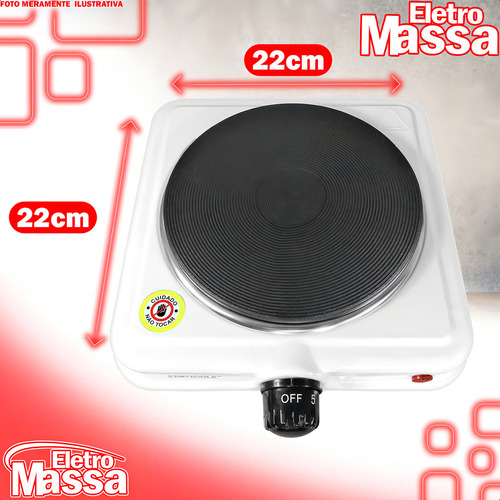 Fogão Fogareiro Cook Top Chapa 127v Elétrico Portátil 1000w Com Paninhos Flanela Pano Microfibra