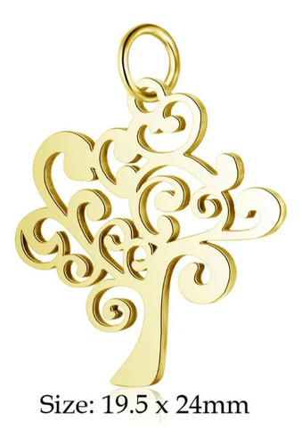 Imagen 1 de 2 de Colgante Arbol Acero Dorado (pack X 5) ... Milenoil