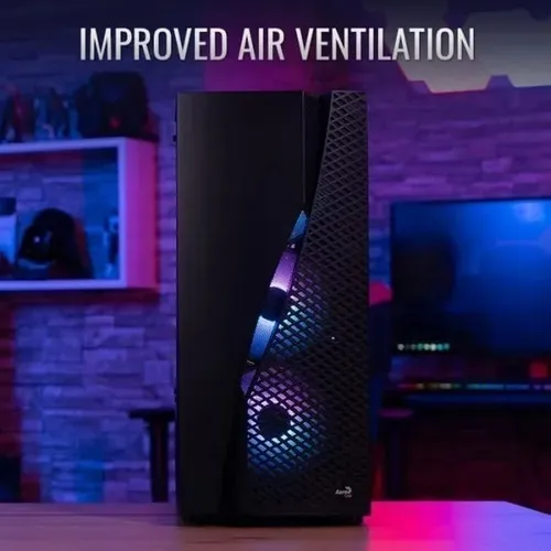 Semitorre Chasis Gamer Aerocool Wave Rgb Vidrio 4 Fans Frgb
