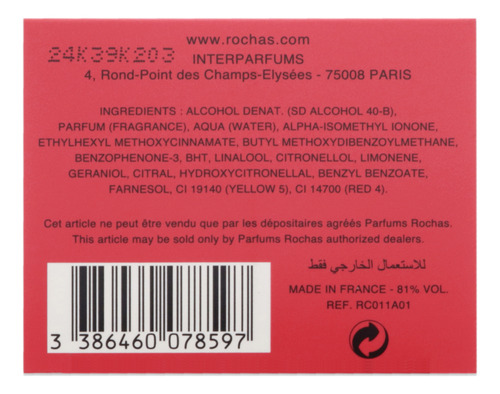 Perfume Rochas Tocade Edt En Spray Para Mujer, 100 Ml