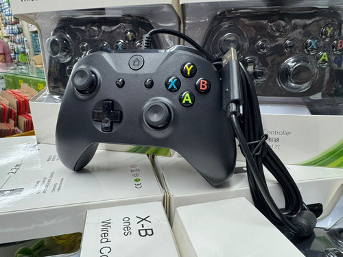 Joystick Compativel Xbox One Series Pc Com Fio Lançamento Preto