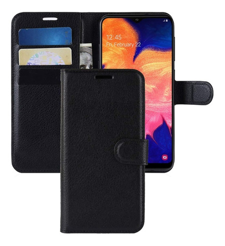 Protector Funda Tipo Agenda Para Samsung Galaxy A10s Negra