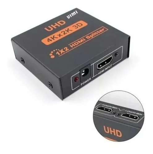 Imagen 1 de 4 de Splitter Hdmi 1x2 Divisor De Señal Amplificador 2k,4k,3d