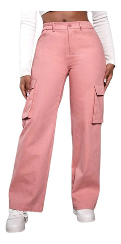 Pantalon Holgado Para Dama Tipo Cargo Color Gris 