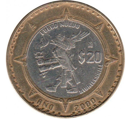 Moneda 20 Pesos Conmemorativa Colección Fuego Nuevo Año 2000
