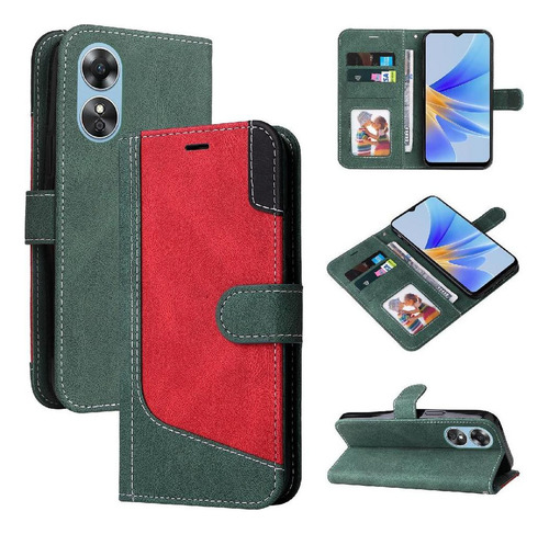 Funda Abatible For Oppo A17 Color Patchwork Único Con Y