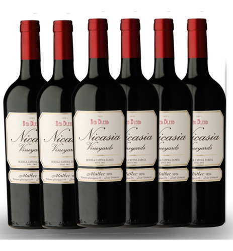 Vino Tinto Malbec Red Blend Nicasia Zapata 750ml Pack X6