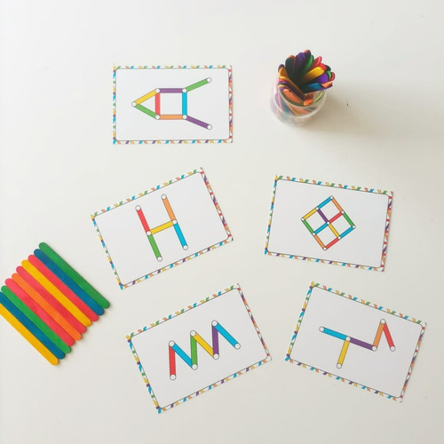 Imagen 5 de 8 de Cartas Didácticas Con Figuras Geométricas Para Armar