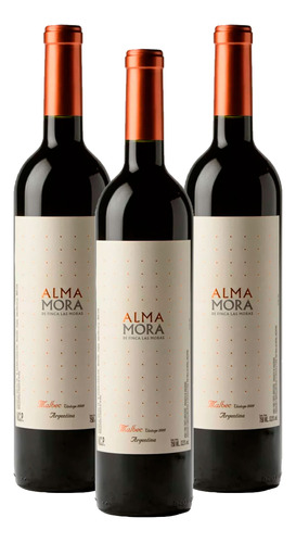 Vino Tinto Alma Mora Malbec 0.75lts 3 Unidades