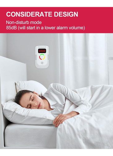 Detector De Monóxido De Carbono Con Enchufe De Ca, Alarma De
