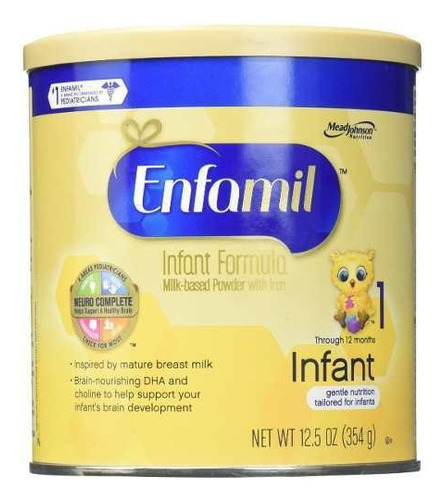 Leche de fórmula en polvo Mead Johnson Enfamil Infant en lata de 1 de 12.5oz - 0  a 12 meses