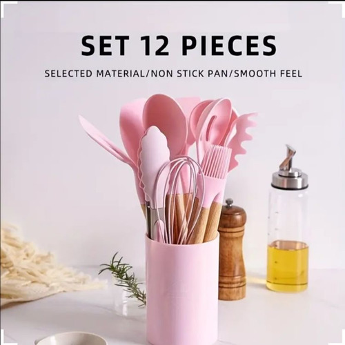 Set De Utensilios De Cocina 12 Pz, Silicona, Varios Colores