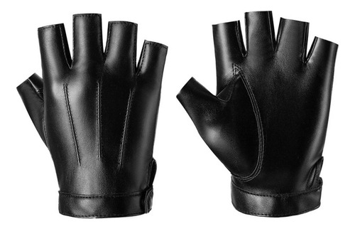4 Guantes De Medio Guantes De Cuero Pu A Prueba De Golpes