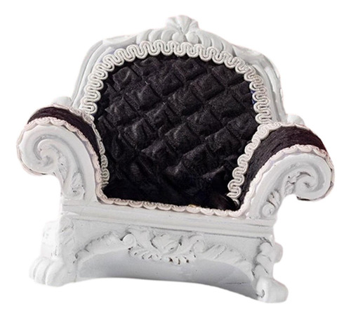 Sofá Individual En Miniatura Para Casa De Muñecas A Negro