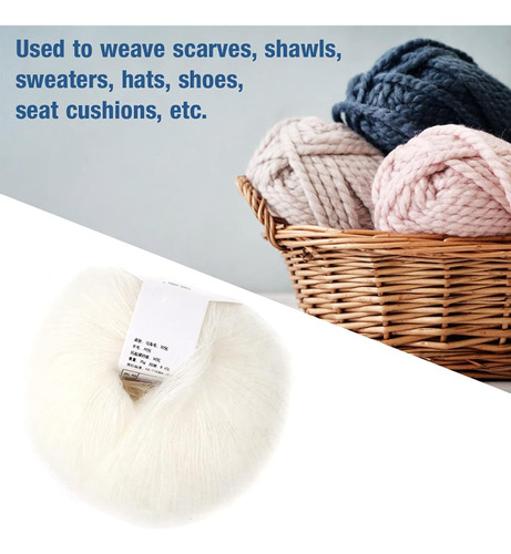 Hilo De Mohair Kooingtech Para Tejer Bufandas Y Suéteres 26g