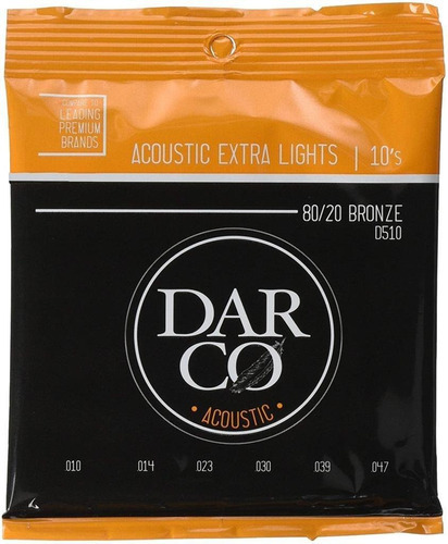 Darco Cuerdas Para Guitarra Acústica 6-string Xl, 80/20 Br