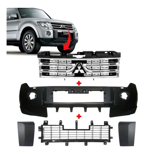 Capa Parachoque Grade Pajero Full 2008 2009 2011 Kit Novo