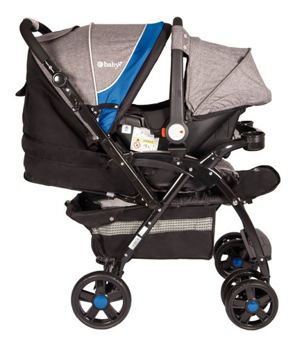 Coche Reversible Ebaby Con Porta Bebé Color Azul Color Del Chasis Negro