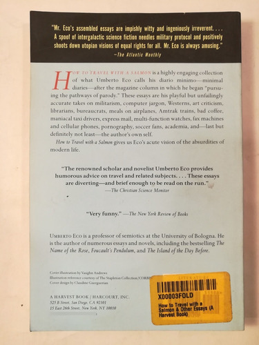 Imagen 2 de 3 de How To Travel With A Salmon, Umberto Eco, Mariner Books