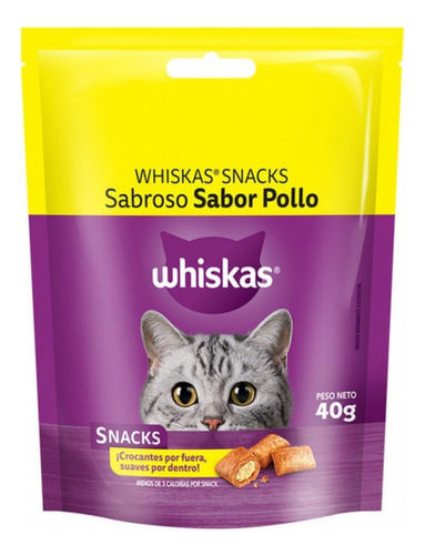 Snacks Whiskas Sabroso Para Gato Sabor Pollo 40gr