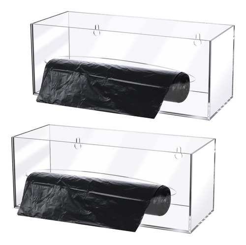 2 Dispensador Bolsa Basura 10 X 4 4  Acrilica Transparente U