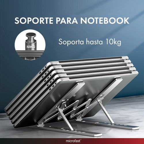 Imagen 3 de 10 de Soporte Notebook Aluminio Regulable Tablet Celular Portatil