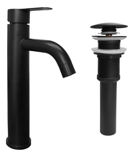 Mezcladora De Baño Arenci Cisne 18 Neg Bfcr Color Negra Y Acabado Mate