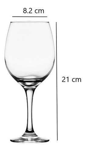 Imagen 2 de 4 de Copa Vidrio Vino Tinto Barone 385 Ml. Kit X 6