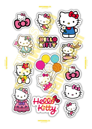Toppers Stickers Hello Kitty Para Imprimir