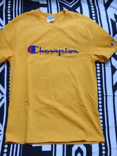 Playera Champion Heritage Tee M Original Bordada Yellow Usad