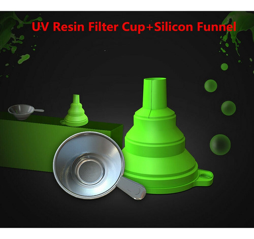Embudo De Vidrio Con Filtro De Resina Uv De Metal, 2 Unidade
