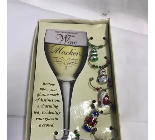Adorno Navideño Para Copas De Vino Marca Boston Warehouse (Usado)