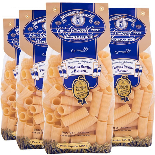 4x Macarrão Di Semola Rigatoni Giuseppe Cocco 500g