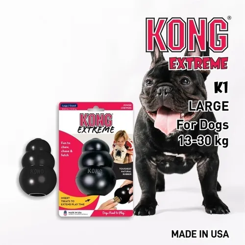 Kong Extreme Juguete Resistente Rellenable L Perro Grande Color Negro